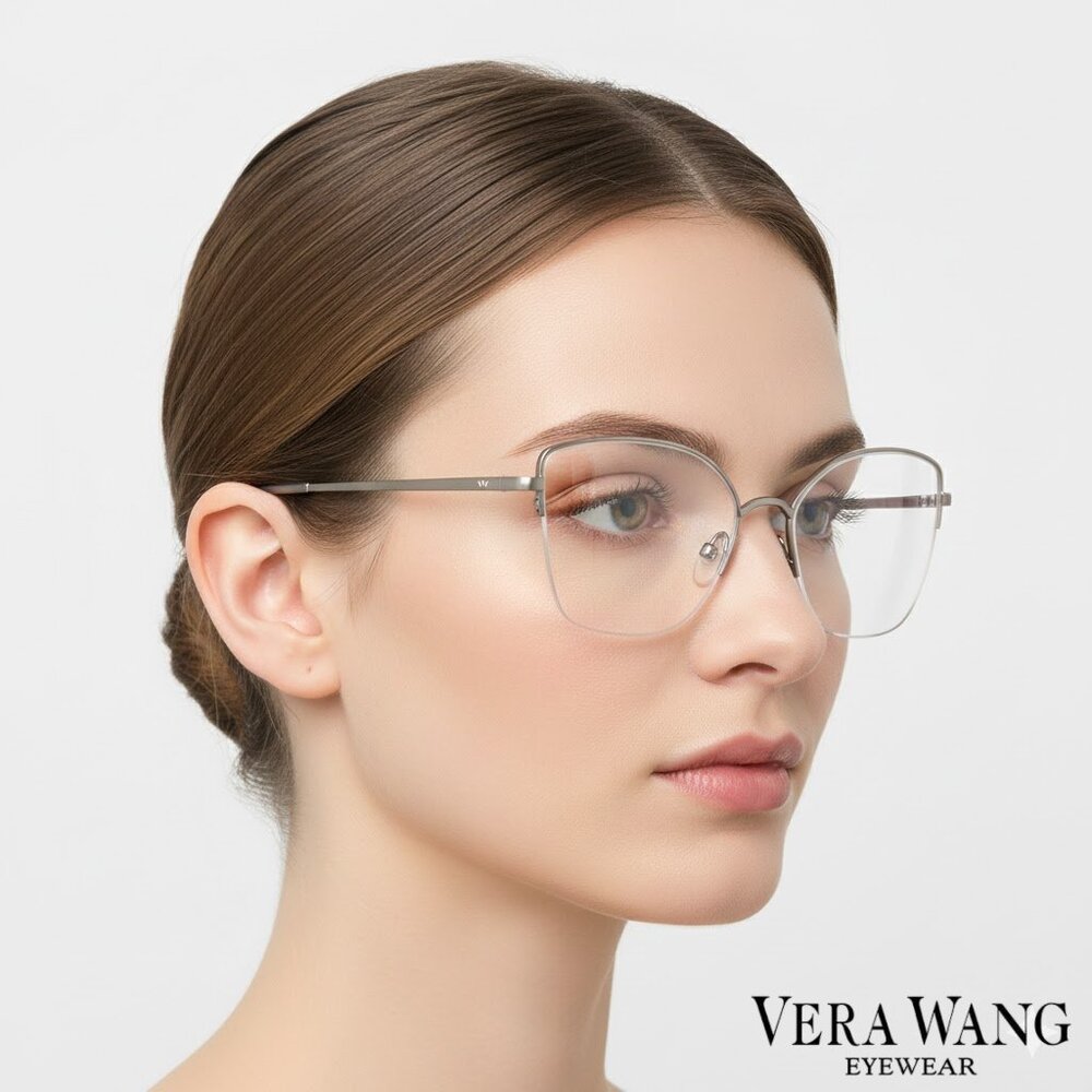 Vera Wang V556 SI Women’s Silver Metal Optical/Prescription Eyeglasses Frame